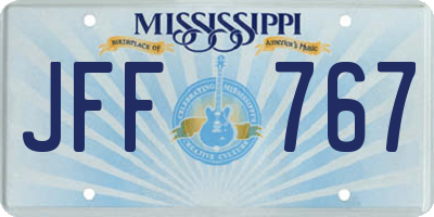MS license plate JFF767