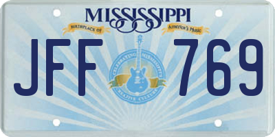 MS license plate JFF769