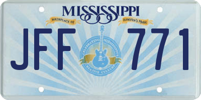 MS license plate JFF771