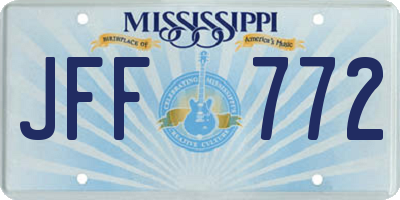 MS license plate JFF772