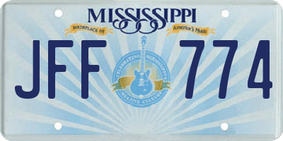MS license plate JFF774