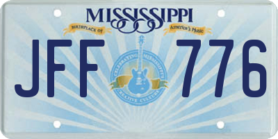 MS license plate JFF776