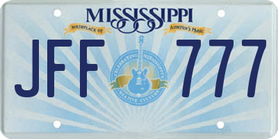 MS license plate JFF777