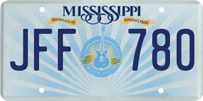 MS license plate JFF780