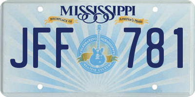 MS license plate JFF781