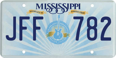 MS license plate JFF782