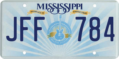 MS license plate JFF784