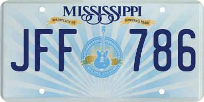 MS license plate JFF786
