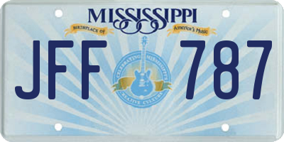 MS license plate JFF787