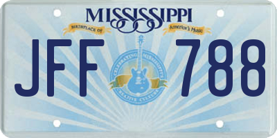 MS license plate JFF788