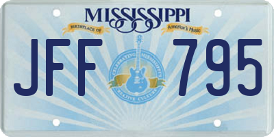 MS license plate JFF795
