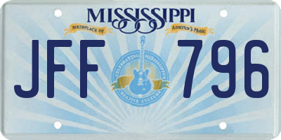 MS license plate JFF796