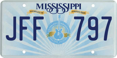 MS license plate JFF797