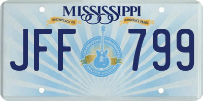 MS license plate JFF799