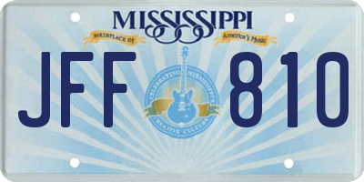 MS license plate JFF810