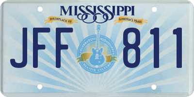 MS license plate JFF811