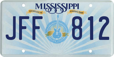 MS license plate JFF812