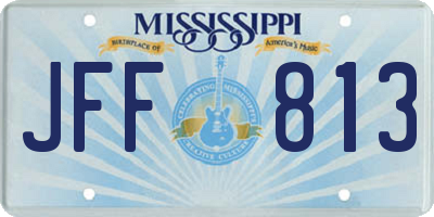 MS license plate JFF813