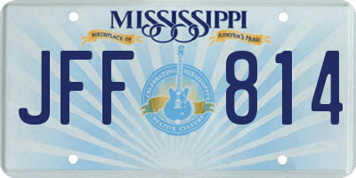 MS license plate JFF814
