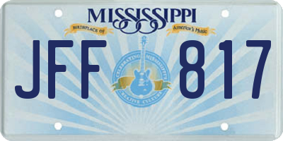 MS license plate JFF817