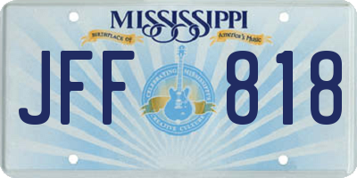 MS license plate JFF818