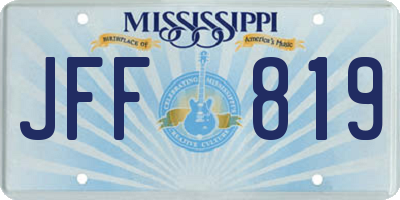 MS license plate JFF819