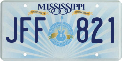 MS license plate JFF821