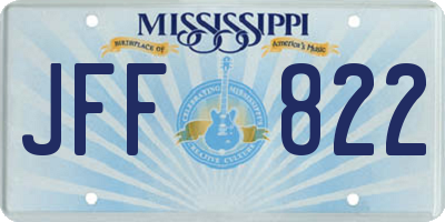 MS license plate JFF822