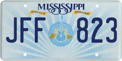 MS license plate JFF823