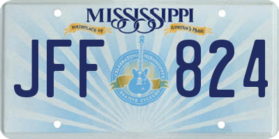 MS license plate JFF824