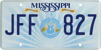 MS license plate JFF827