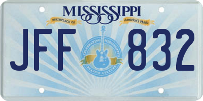 MS license plate JFF832