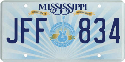 MS license plate JFF834