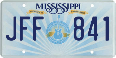 MS license plate JFF841