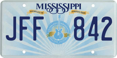 MS license plate JFF842