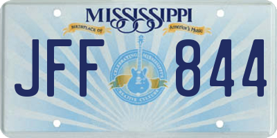 MS license plate JFF844