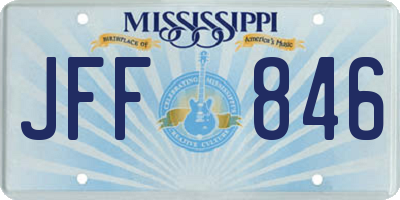 MS license plate JFF846
