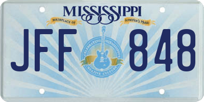 MS license plate JFF848