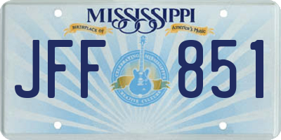 MS license plate JFF851