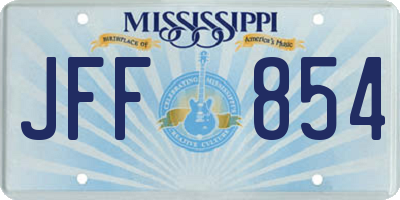 MS license plate JFF854
