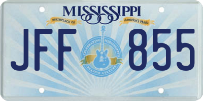 MS license plate JFF855