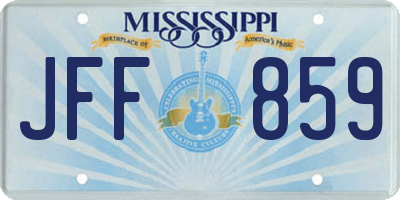 MS license plate JFF859
