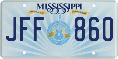 MS license plate JFF860