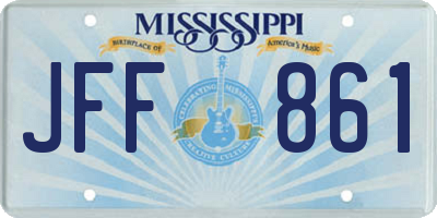 MS license plate JFF861