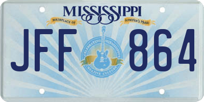 MS license plate JFF864