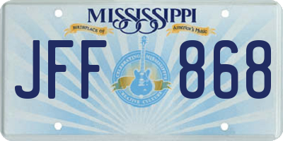 MS license plate JFF868