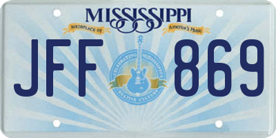 MS license plate JFF869