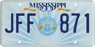 MS license plate JFF871