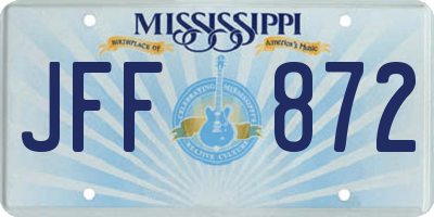 MS license plate JFF872