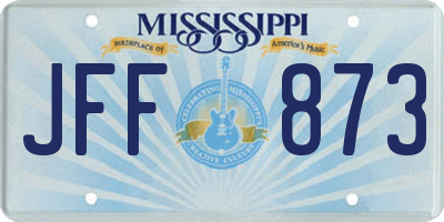 MS license plate JFF873